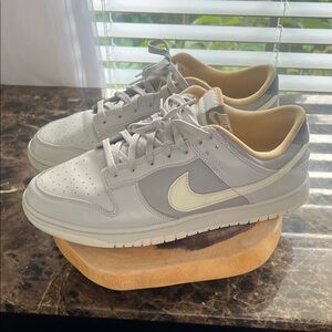 Gray and Cream Nike Dunks